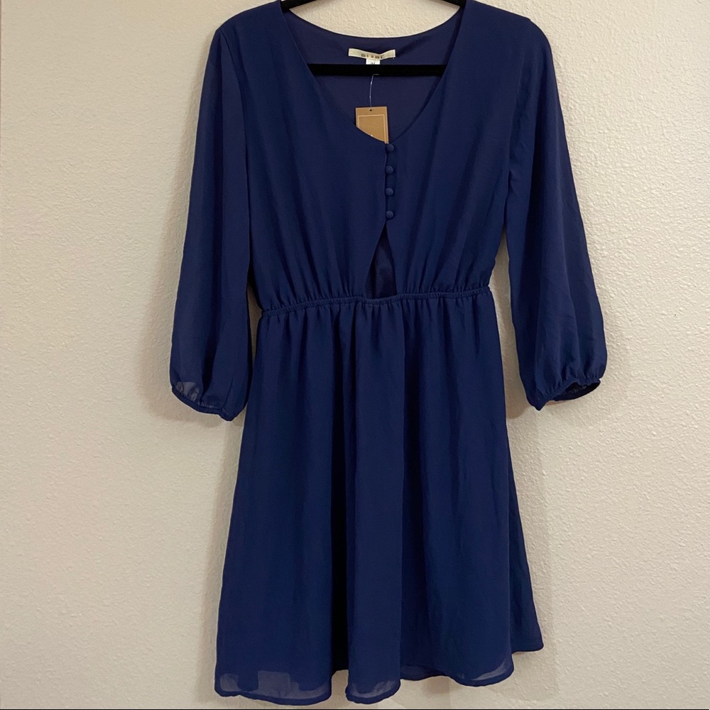 Francesca’s Casual Navy Blue Dress